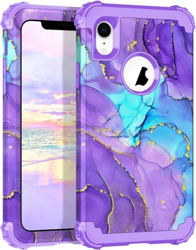 Miniatura 64 de Hocase Funda para iPhone SE 2022/2020, resistente a prueba de golpes, de plástico duro+goma de silicona, funda protectora híbrida para iPhone SE