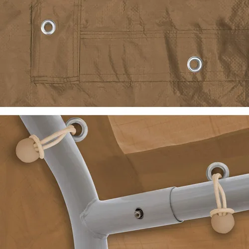 Miniatura 8 de BenefitUSA Canopy ONLY Toldo de repuesto de 10 x 20 pies, para exteriores, cubierta de lona con bolas elásticas (bronceado)
