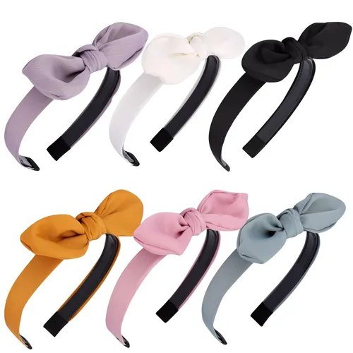 Miniatura 15 de Jaciya Diademas para niñas y mujeres, accesorios para el cabello, diadema fina con lazo anudado para la cabeza, diadema con orejas de conejo