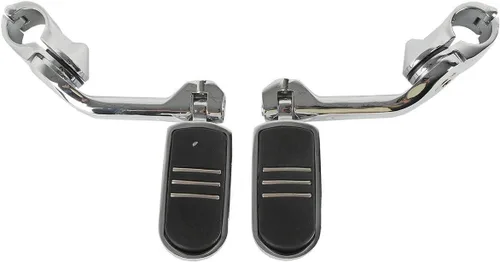 Miniatura 14 de TCT-MOTORPARTS Estriberas negras de 1/4 de pulgada y 1.25 pulgadas, estriberas ajustables para motocicleta en ángulo largo para Harley Touring Road
