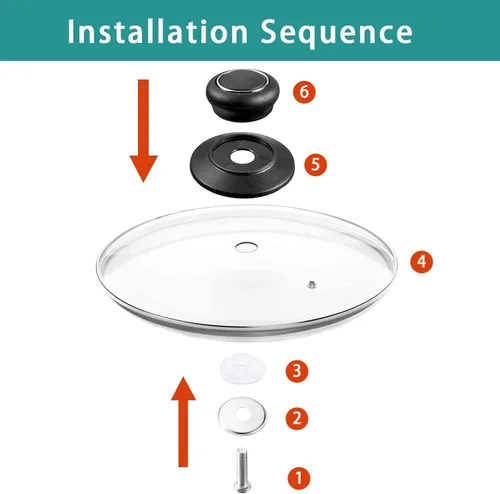 Miniatura 3 de Tapa de vidrio de 8 pulgadas para tapa de sartén, tapa de sartén, tapa de sartén, tapa de sartén con asa, compatible con sartén de hierro fundido
