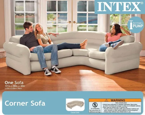 Miniatura 5 de Intex Juego de sofá seccional neutro para sala de estar y sala de estar inflable