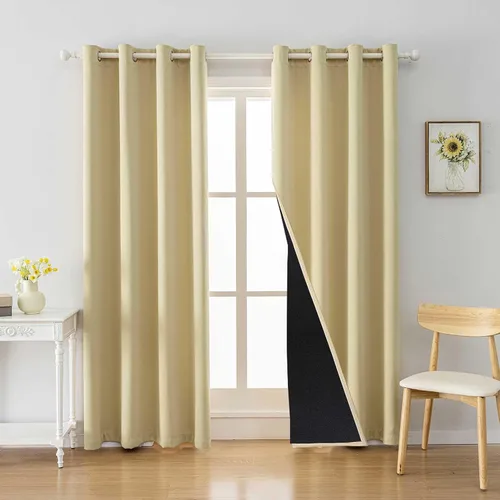 Miniatura 8 de Anytime Juego de 2 paneles de cortinas 100% opacas, con aislamiento térmico para dormitorio, paneles de sombreado completo