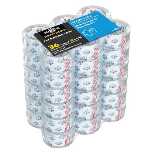 Miniatura 9 de 18 Rollos de Cinta de Embalaje Transparente, 4,7 cm x 62 m, 0,07 mm de Grosor - Cinta de Envío Resistente para Mudanzas, Sellado de Cajas, Embalaje