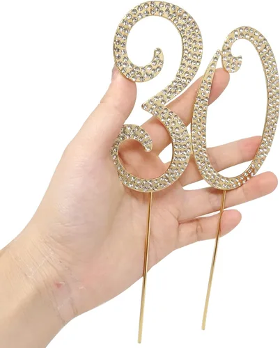 Miniatura 3 de Honbay 30 decoraciones para tartas con diamantes de imitación de cristal brillantes para decoración de tartas para fiesta de cumpleaños 30