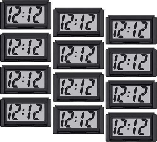 Miniatura 11 de Shudyear Reloj digital pequeño, con pantalla LCD gigante de hora y día, mini reloj digital pequeño para automóvil, funciona con pilas, para mesita