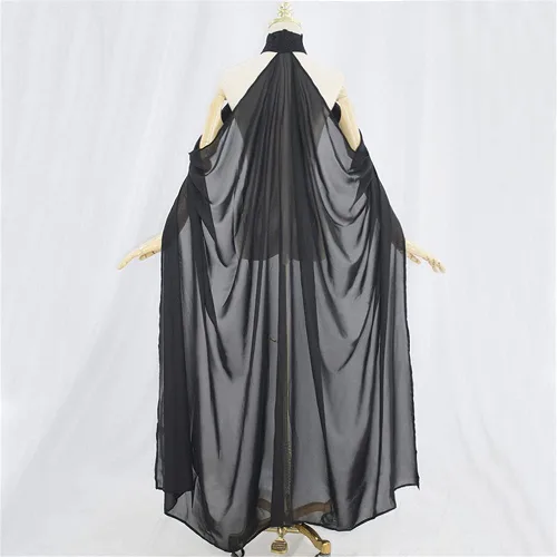 Miniatura 3 de Capa larga de gasa para mujer, cuello halter, para boda, novia, chal, capa larga