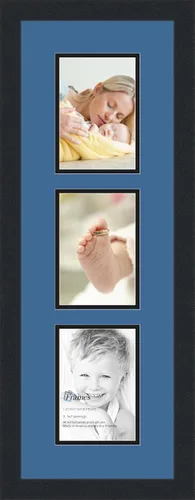 Miniatura 70 de ArtToFrames Marco de fotos tipo collage con estera doble con 3 aberturas de 5x7 y marco negro satinado Uva