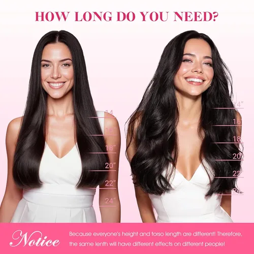 Miniatura 6 de SIYUSI Extensiones de cabello humano real con pinzas, 100% cabello humano Remy brasileño, invisibles y aptas para el cuero cabelludo, color negro