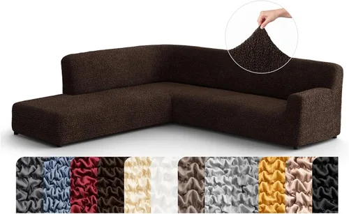 Miniatura 36 de PAULATO BY GA.I.CO. Funda de sofá modular, funda para sofá chaise longue en forma de L, fundas lavables para sofá esquinero, funda elástica de Gris