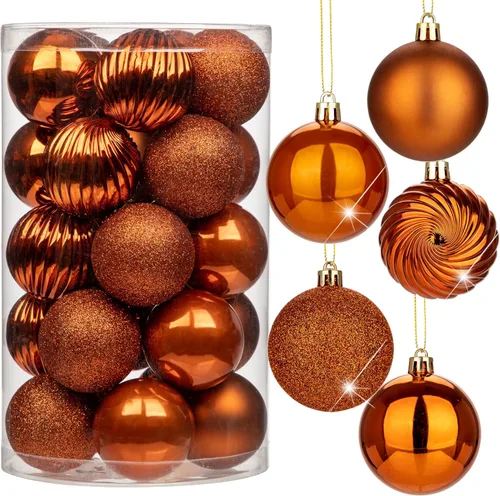 Miniatura 13 de Adornos de bolas de Navidad negras de 2.36 pulgadas, 25 piezas inastillables, set de adornos de Navidad, bolas de Halloween, adorno negro para árbol