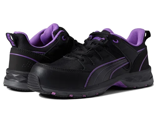 Miniatura 11 de PUMA Zapato industrial Stepper Low para mujer, color negro-morado, talla 8.5