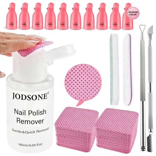 Miniatura 16 de JODSONE Juego de 3 piezas de 10 ml de capa superior y base de esmalte de uñas con removedor de gel; removedor de uñas de gel para remoción rápida