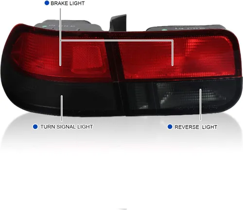 Miniatura 3 de SPEC-D TUNING Luces traseras de lentes ahumadas rojas compatibles con Honda Civic Coupe 1996-2000 de 2 puertas, conjunto de par izquierdo + derecho