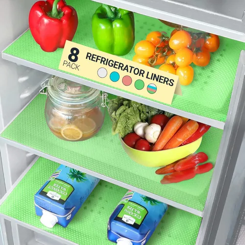Miniatura 23 de Forros para Estantes de Refrigerador por Linda's Essentials - Forro de Refrigerador Fácil de Limpiar con Protección contra Derrames, Forros