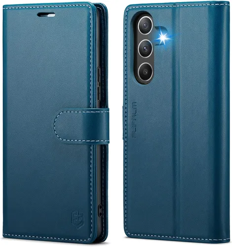 Miniatura 11 de FLIPALM Funda tipo cartera para Samsung Galaxy A54, con bloqueo RFID, soporte para tarjetas de crédito, de piel sintética, función atril, funda Negro