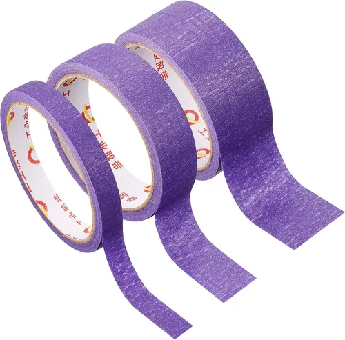 Outus 3 rollos de cinta de manualidades púrpura de 45 yardas, cinta adhesiva extraíble multiusos para decoración de etiquetado de arte, bricolaje,