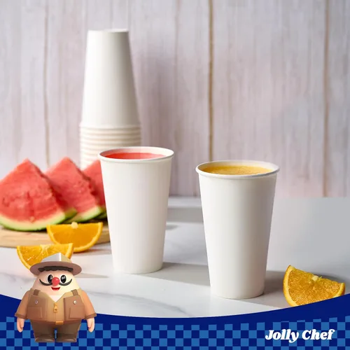 Miniatura 5 de JOLLY CHEF Paquete de 180 tazas de papel de 16 onzas para café, tazas blancas desechables para café, agua, jugo o té, adecuadas para fiestas