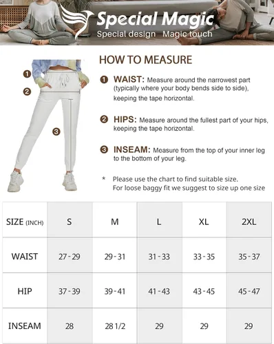 Miniatura 6 de SPECIALMAGIC Pantalones deportivos de algodón para mujer con bolsillos y cordón de ajuste casual