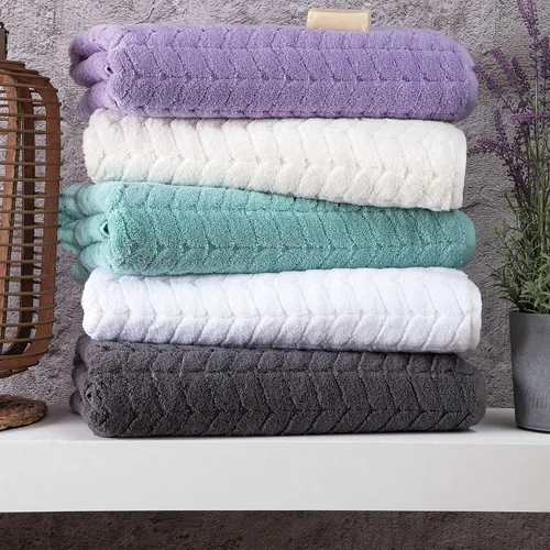 Miniatura 8 de BAGNO MILANO Toallas de baño de algodón turco, toallas de mano, juego de toallas de lujo de felpa suave de la colección jacquard