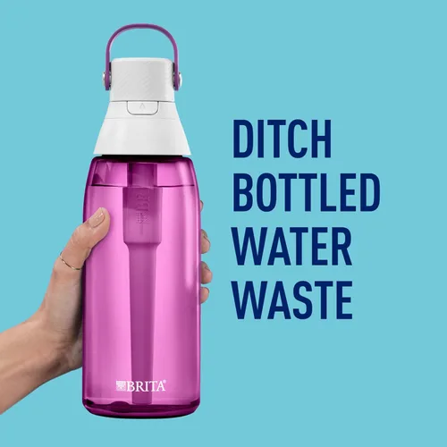 Miniatura 3 de Botella de agua con filtro de plástico de lado duro Brita Premium, sin BPA, reutilizable, reemplaza 300 botellas de agua de plástico, el filtro dura