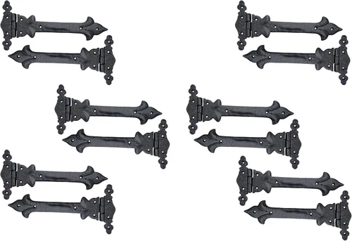 Miniatura 33 de Adonai Hardware Adonijah Bisagra falsa de aluminio para montaje frontal (6.5" x 12 Pack, Negro mate) para puertas de granero, puertas, armarios