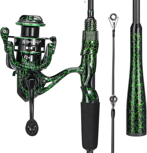 Miniatura 2 de Sougayilang Casting Fishing Rod Combos, IM6 Graphite 2Pc Blanks, Anti-Reverse Baitcasting Reel, Stainless Steel Guides