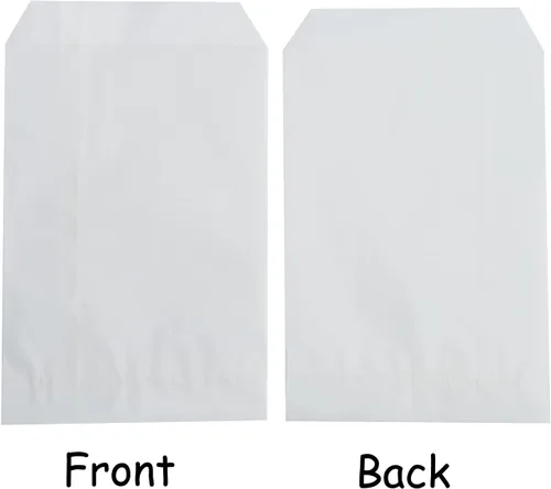 Miniatura 4 de FOCCIUP 100 bolsas de papel planas pequeñas de 3 x 5 pulgadas, tamaño pequeño, bolsas de vidrio semitransparentes para recuerdos de fiesta Blanco