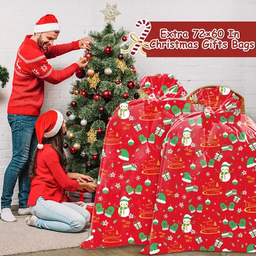 Miniatura 7 de Bolsas de regalo de Navidad extra grandes de HYmoso, 2 piezas de bolsas de regalo para bicicletas jumbo para regalos gigantes enormes de Navidad