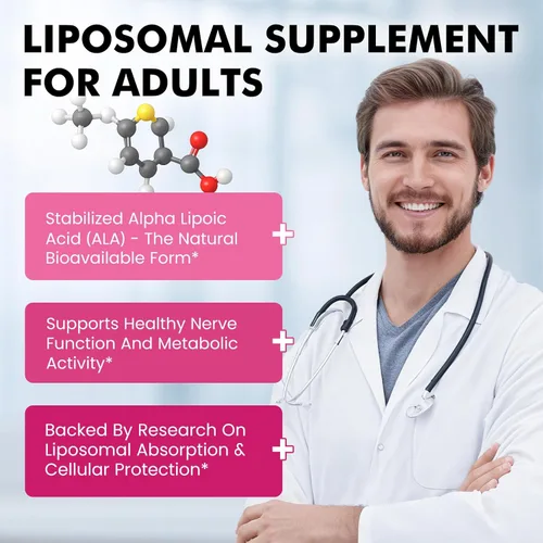 Miniatura 3 de CFILIHTC Gotas de ácido alfa lipoico liposomal de 600 mg - Suplemento líquido de ácido alfa lipoico con biotina y vitamina B1 - Apoya antioxidante