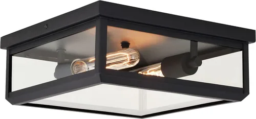 Miniatura 14 de VAXCEL Kinzie - Lámpara de porche para exteriores, 5 pulgadas de ancho x 14.25 pulgadas de alto, linterna negra para exteriores, moderna lámpara