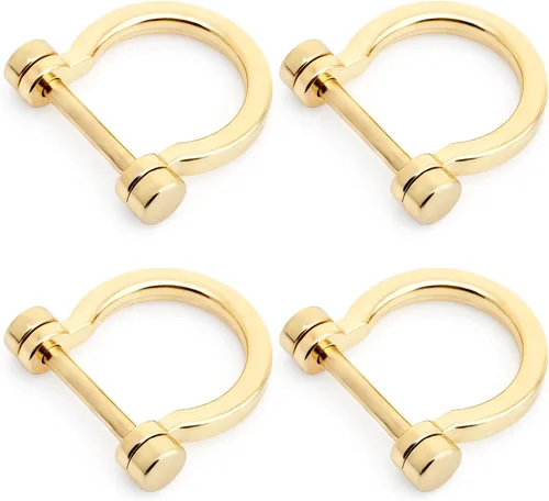 Miniatura 11 de CRAFTMEMORE Anillos en D atornillados con grillete de herradura anillo D DIY llavero monedero accesorio para correa de 3/4 pulgadas, 4 piezas