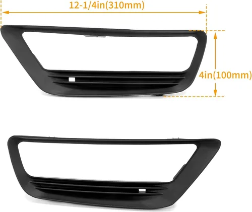 Miniatura 3 de HECASA Bisel de Moldura de Luz Antiniebla Negro Lado del Conductor y Pasajero Compatible con Honda Accord Sedan 2013-2015 Repuesto para HO1038111