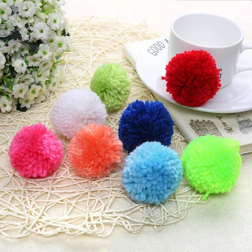 Miniatura 3 de 10 pompones de hilo grandes de 3 pulgadas, hechos a pedido, bolas de hilo acrílico para sombreros o decoraciones de fiesta, pompones de manualidades