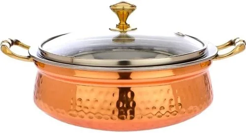 Miniatura 9 de Bona fide cuenco de cobre para servir, vajilla de cobre de 8 pulgadas de diámetro, 27.1 fl oz de cobre con tapa, plato para servir tazón pequeño
