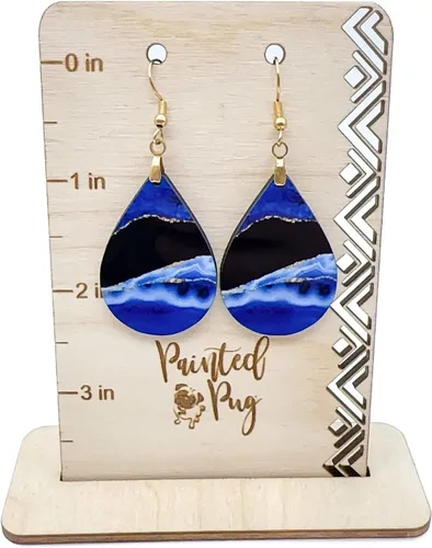 Miniatura 80 de Dangle Earrings for Women Colorful Dangling Drop Statement Jewelry Printed MDF Wood Teardrop Double Side Print Handmade by The Painted Pug