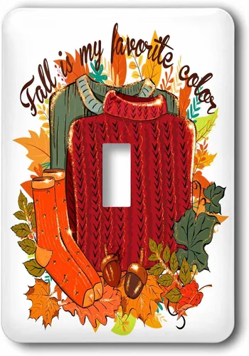 Miniatura 2 de 3dRose Fall is My Favorite Color of Orange Brown Green 2 plug outlet cover