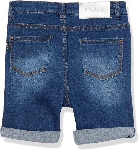 Miniatura 2 de DKNY Pantalones cortos clásicos de mezclilla con 5 bolsillos para niña