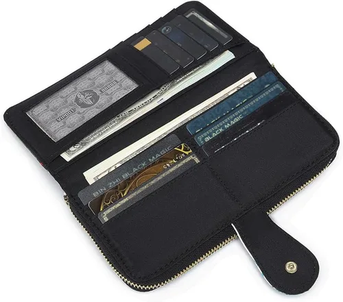 Miniatura 208 de Cartera de mano para mujer, estilo bohemio, con RFID, elegante, espaciosa con correa para viajes, capacidad para tarjetas, teléfono, dinero
