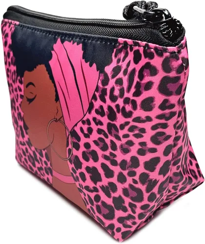 Miniatura 3 de Bolsa de maquillaje Melanin para mujer, bolsa de cosméticos impresa portátil, bolsa de aseo de viaje, bolsa organizadora de maquillaje para mujeres