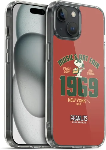 Miniatura 94 de Head Case Designs Funda de gel Woodstock 50th con licencia oficial de Peanuts Snoopy Guitar 1969 [protección de grado militar] compatible con Apple