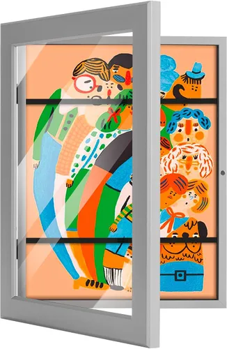 Marco de fotos de arte infantil de 9 x 12 pulgadas, apertura frontal con vidrio HD, exhibición de arte horizontal y vertical para niños, fotos, Gris