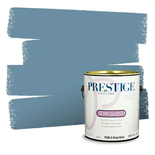 Miniatura 1287 de Pintura Exterior + imprimación PRESTIGE, todo-en-uno, 1 galón, acabado mate, color comparable al Valspar* Royal Gray* VS151-Gris real
