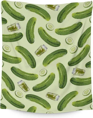 Miniatura 13 de Manta Pickle para niñas, niños, acogedora, cálida, de 30 x 40 pulgadas, manta de tamaño regazo para sofá, silla, manta verde divertida y mullida