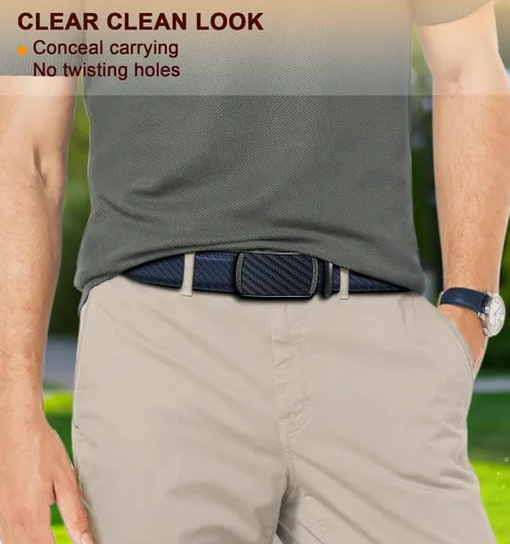 Miniatura 6 de BULLIANT Cinturones para Hombre Paquete de 2, Cinturón Deslizante de Trinquete Ajustable Para Regalo Hombres Vestido Casual 1 38", Corte para Ajustar
