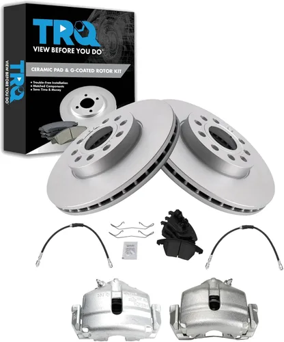 Miniatura 29 de TRQ Kit de pastillas de freno y rotor de cerámica delantera compatible con Chevrolet Malibu 2016