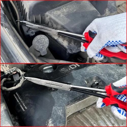 Miniatura 3 de Alicates de Punta Curva con Pivote XL de Alcance Largo de 13 Pulgadas con Mandíbula Dentada para Espacios Difíciles de Alcanzar