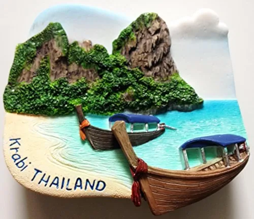 Miniatura 7 de WitnyStore Pequeño imán para nevera de Tailandia de 2 pulgadas de Isla Phi Phi en Krabi – Resina hecha a mano en miniatura 3D del sudeste asiático