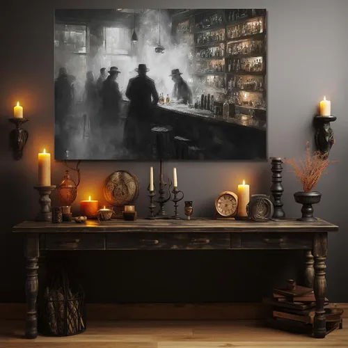 Miniatura 2 de CIDLNMY Póster de lienzo de la época de la Prohibición Speakeasy, póster vintage de la vida nocturna de los años 1920, arte de pared para salón