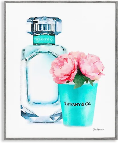 Miniatura 34 de Stupell Industries Pink Roses - Estantería de moda glamorosa con diseño de rosas de Amanda Greenwood, arte de pared con marco blanco, 11 x 14